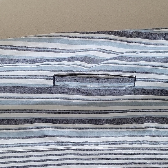 J Jill Love Linen Blue White Striped Sleeveless Shift Dress Size XL - Picture 3 of 9